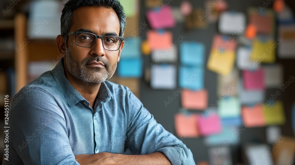 Indian Man Creating Digital Marketing Strategy with Focus on Innovative Solutions Indian Man Creating Digital Marketing Strategy with Focus on Innovative Solutions