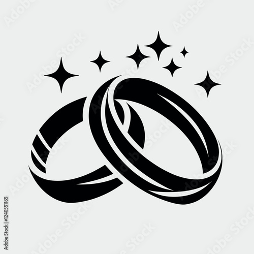 Elegant Silhouette of Wedding Rings Intertwined

