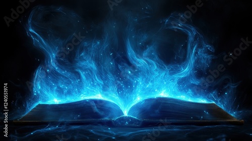 Luminous pages of an open book abstract environment graphic art enigmatic viewpoint illuminated concept photo