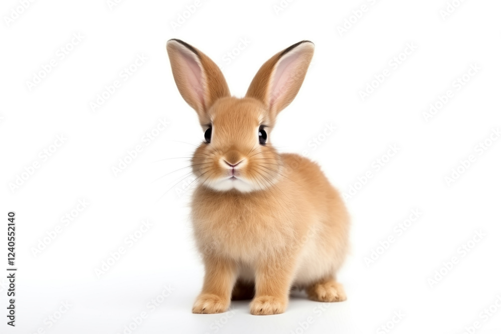 Cute red easter rabbit sitting isolated on white background. Cute red easter rabbit sitting isolated on white background.