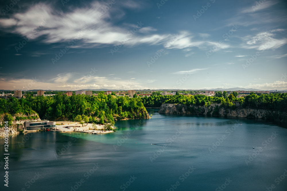 landscape with lake and sky landscape with lake and sky