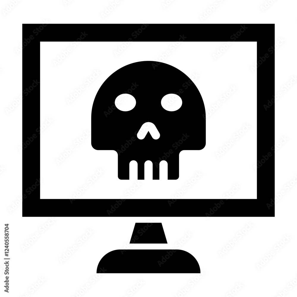Cyber Attack Glyph Icon Design Cyber Attack Glyph Icon Design
