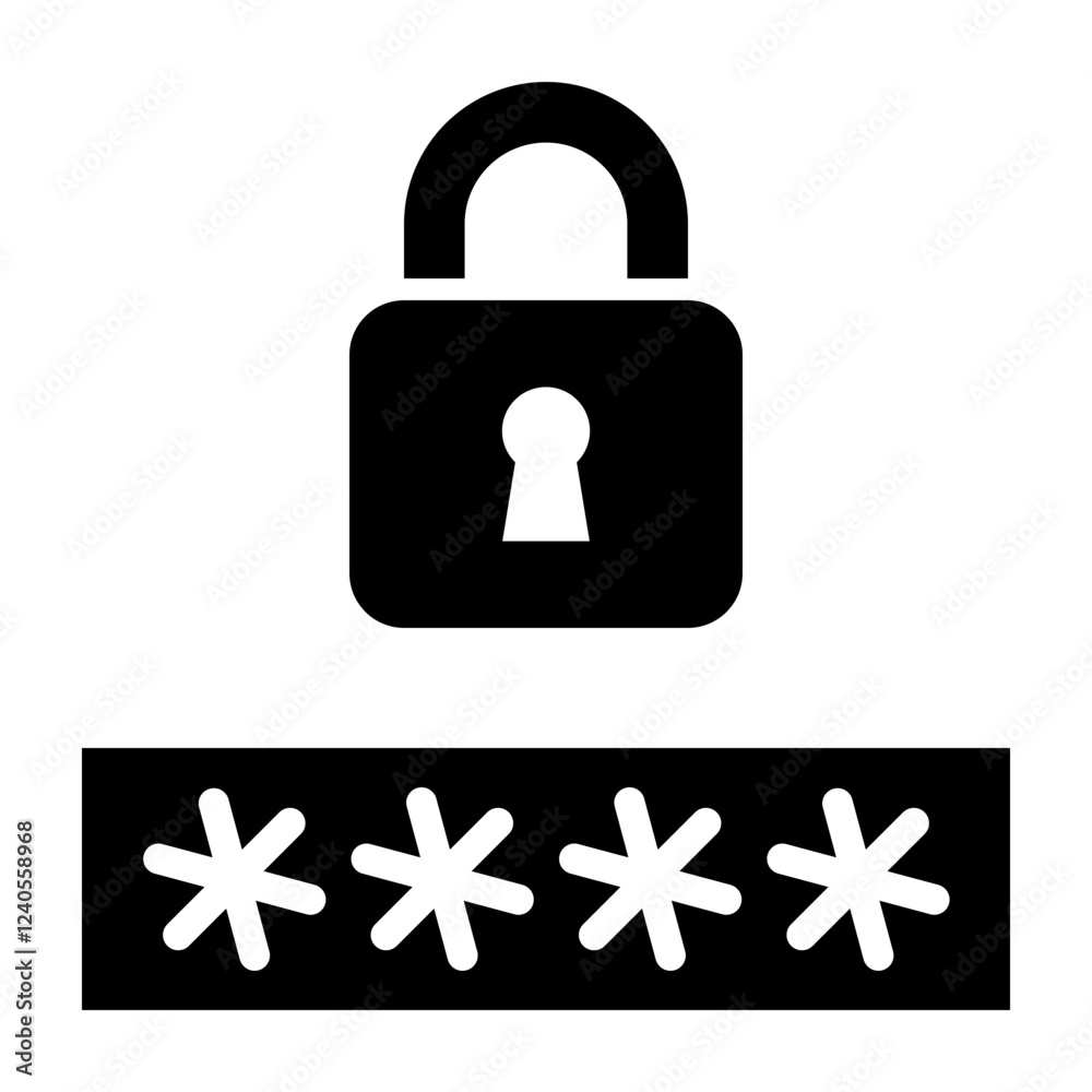 Password Glyph Icon Design