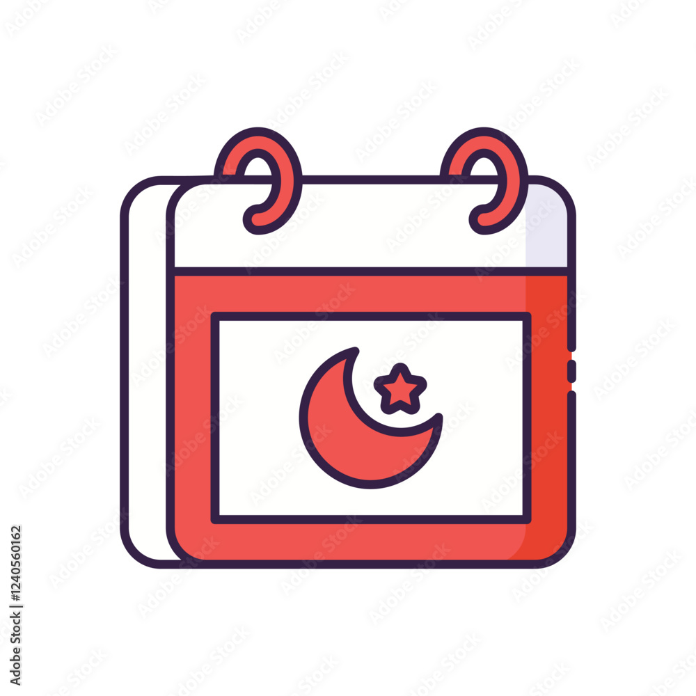 Fototapeta premium Ramadan calendar icon vector stock illustration