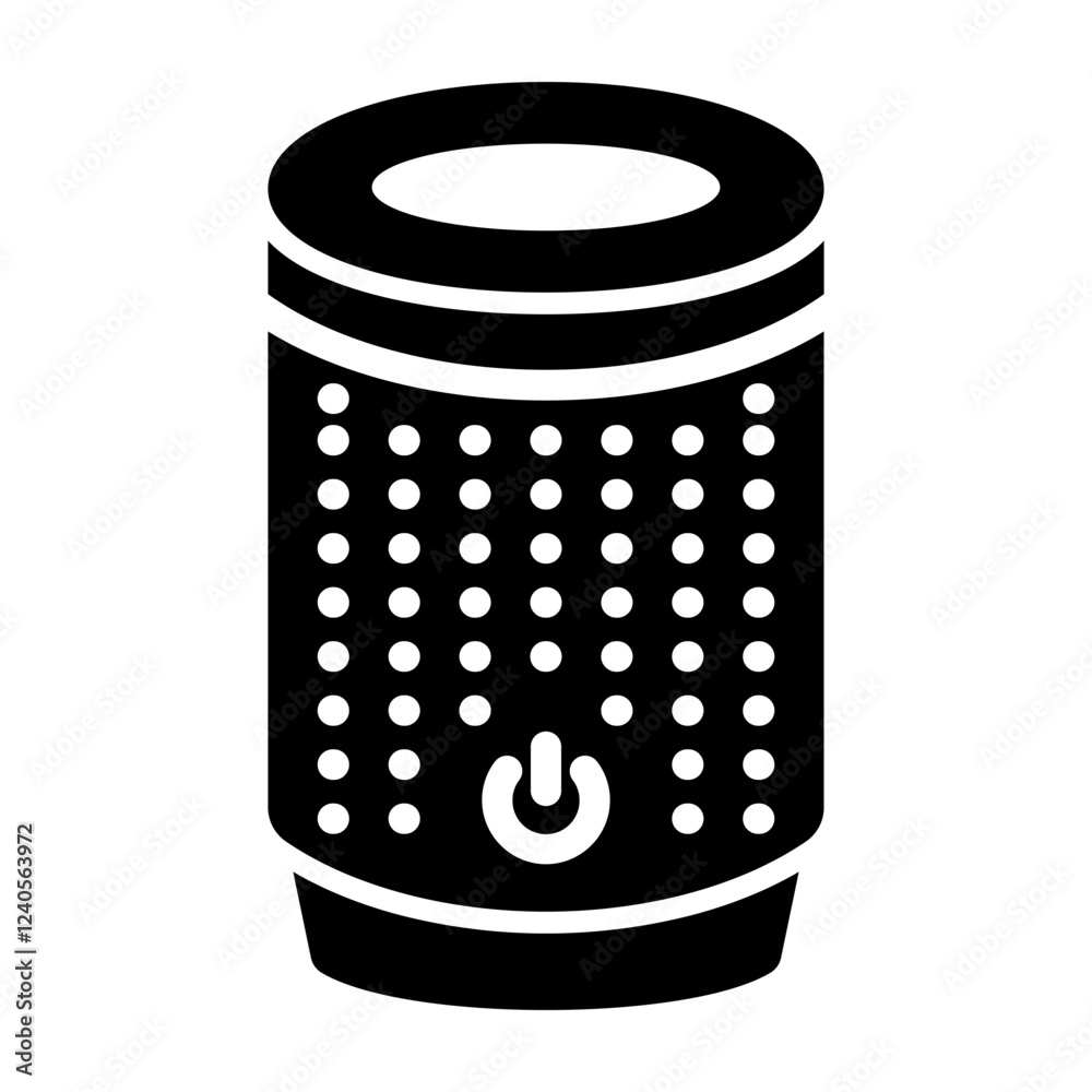 Smart Air Purifier Glyph Icon Design Smart Air Purifier Glyph Icon Design
