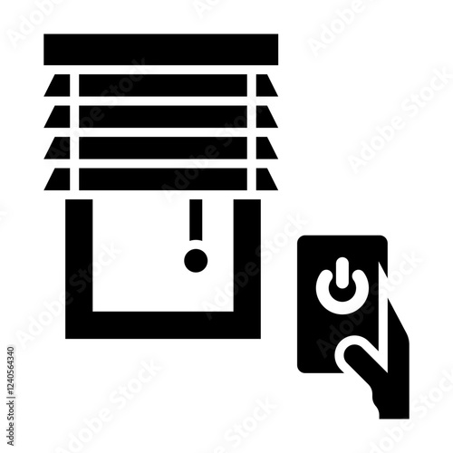 Smart Window Blinds Glyph Icon Design
