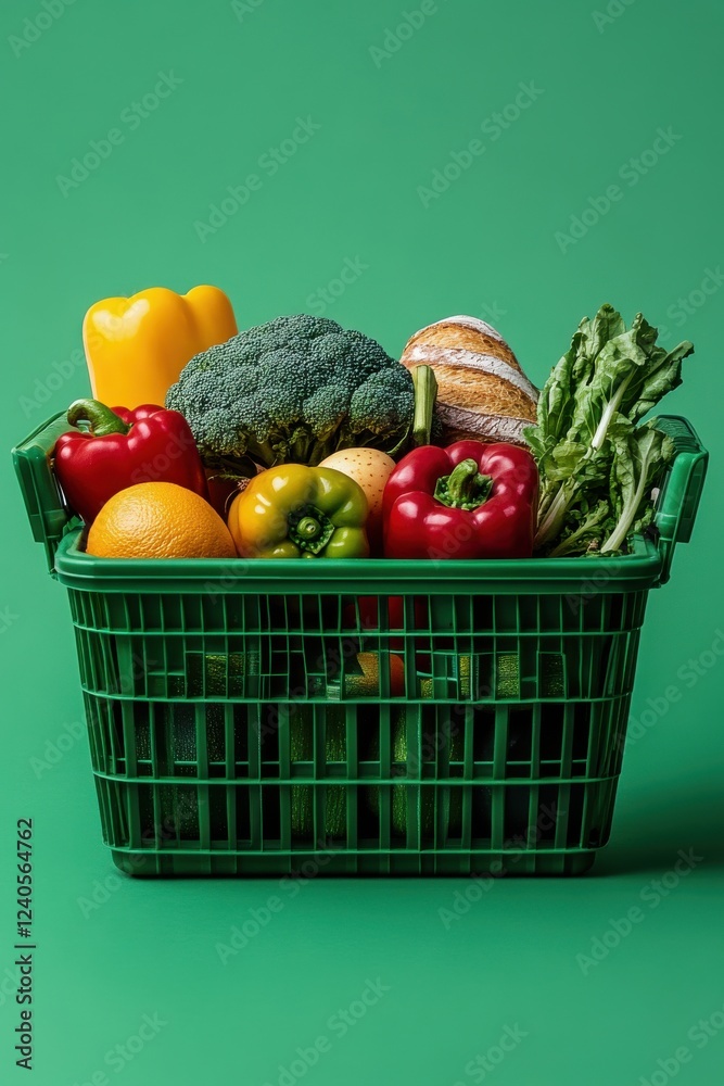 Fresh grocery selection market still life bright green background close-up healthy eating concept Fresh grocery selection market still life bright green background close-up healthy eating concept
