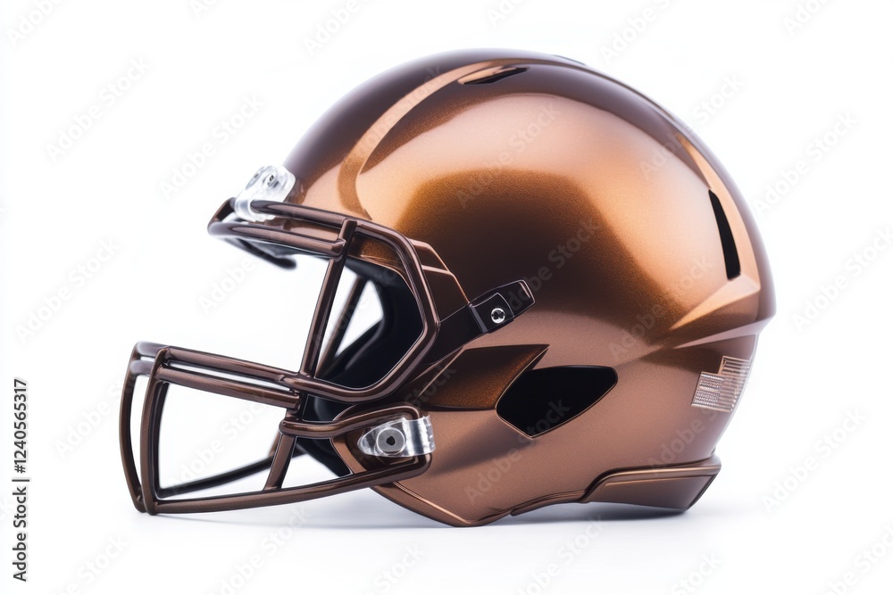 Fototapeta premium Bronze American Football Helmet: A Close-Up Studio Shot
