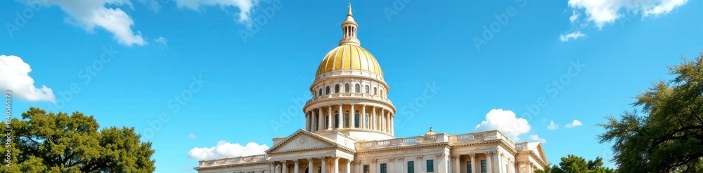Obraz premium Austin Capitol building against vibrant blue sky Classic architecture detail , Austin, exterior shot