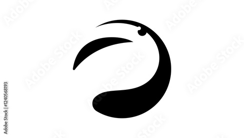 Toucan logo, black isolated silhouette