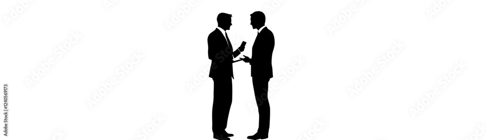A PNG cut-out element set of 2D silhouettes showing business people in a meeting. A PNG cut-out element set of 2D silhouettes showing business people in a meeting.