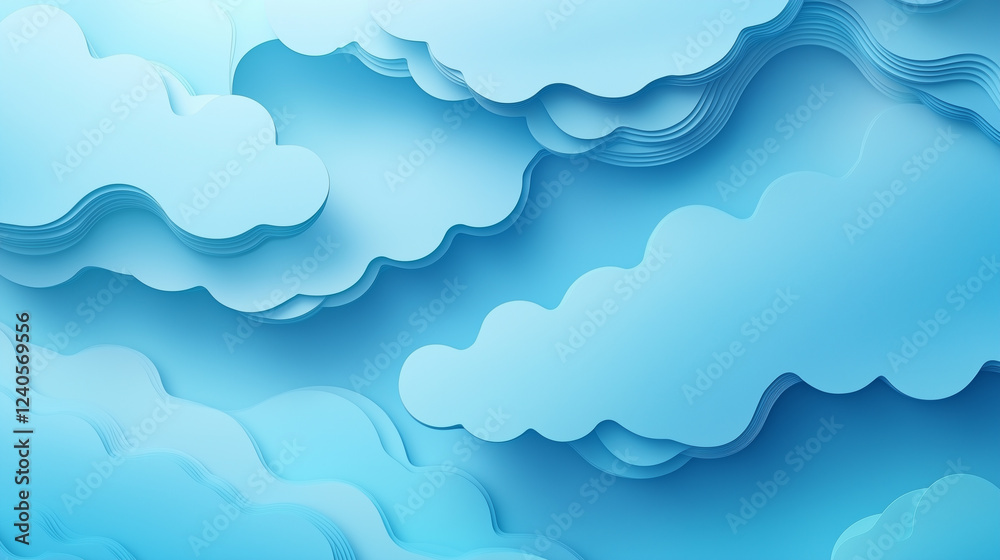 Cloud-Like Paper Background. Soft, rounded layers resembling fluffy clouds. Paper cut out effect Cloud-Like Paper Background. Soft, rounded layers resembling fluffy clouds. Paper cut out effect