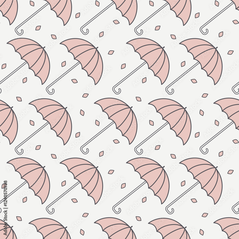 Pattern with pink umbrellas Pattern with pink umbrellas