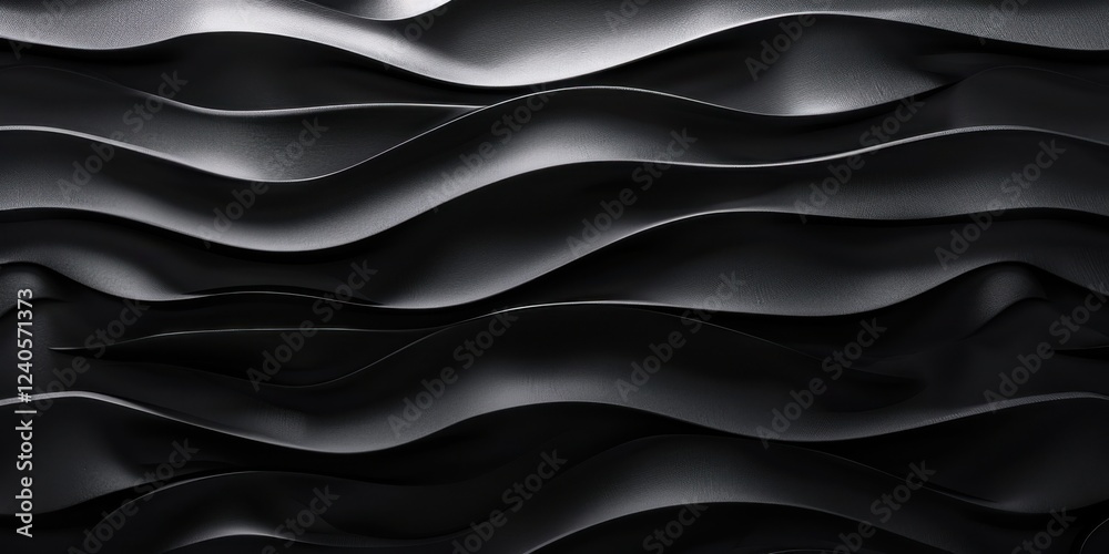 A stark black canvas with clean, minimalist wavy lines, Rhythmic and flowing design A stark black canvas with clean, minimalist wavy lines, Rhythmic and flowing design
