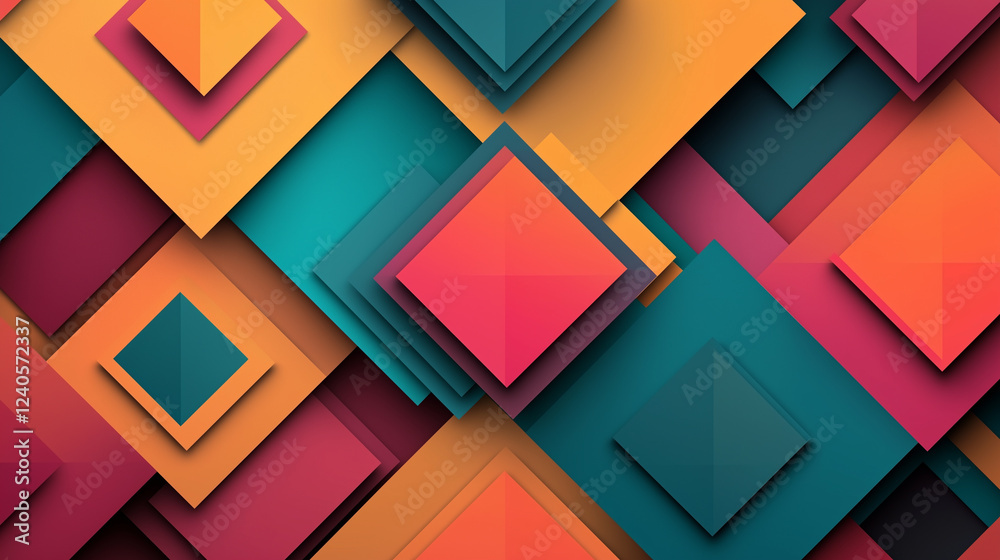 Geometric Paper Layers. Overlapping triangles and squares with a layered depth. Paper cut out effect Geometric Paper Layers. Overlapping triangles and squares with a layered depth. Paper cut out effect