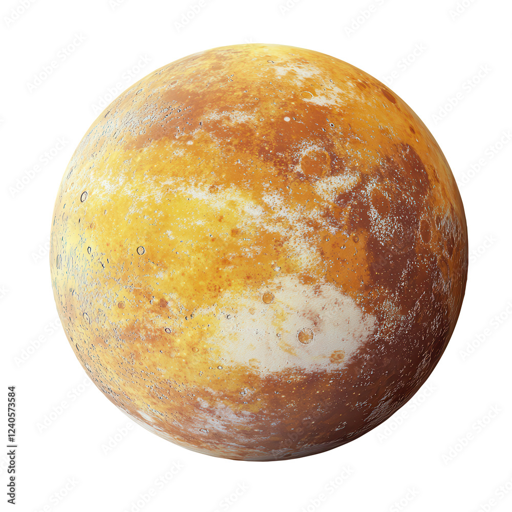 Fototapeta premium Icy planet, space, celestial body, surface texture, background transparent, design element