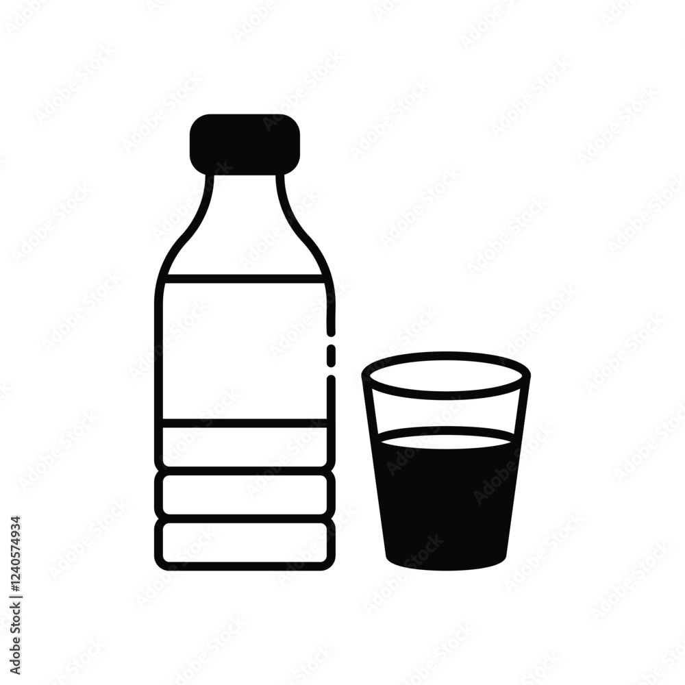 Bottle icon vector stock illustration Bottle icon vector stock illustration