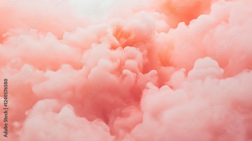 Soft Pink and Peach Clouds Dreamy Ethereal Texture Background