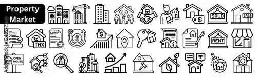 Property Market Line Icons Pack