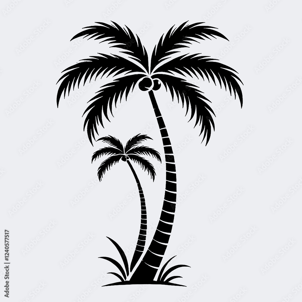 Fototapeta premium art, illustration, vector, image, wallpaper, art image palm tree, palm trees vector black and white