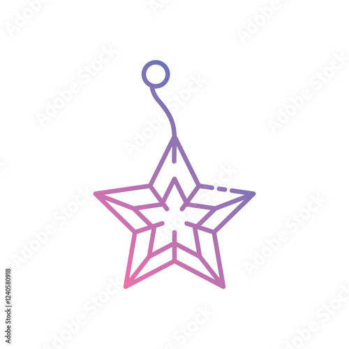 Hanging Star icon vector stock illustration