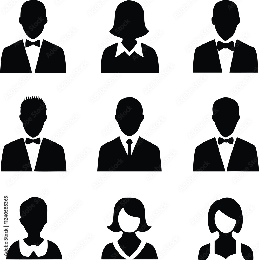 Business avatars , profile icons set Business avatars , profile icons set