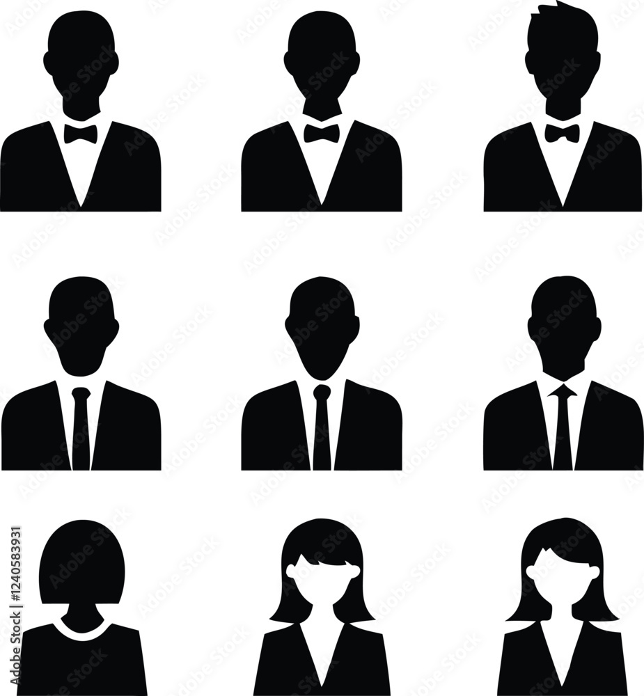 Business avatars , profile icons set Business avatars , profile icons set