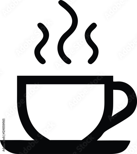 Coffee cup simple icon. Outline vector