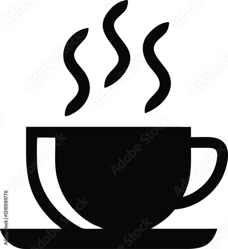 Coffee cup simple icon. Vector