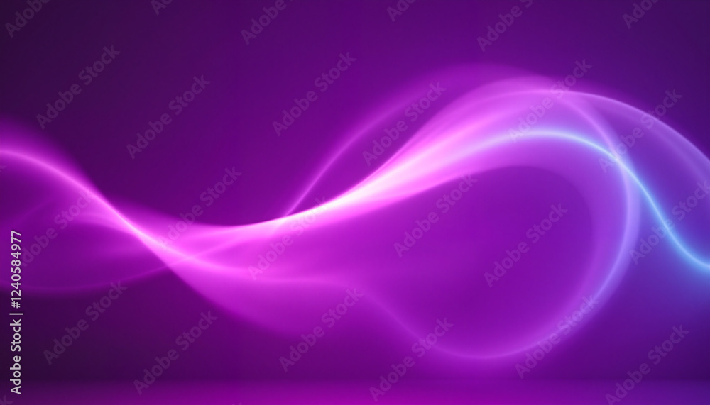 Naklejka premium Flowing ultraviolet light patterns on a dark background, visual art