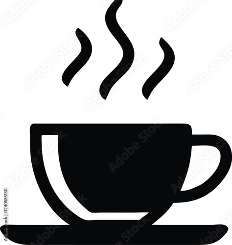 Coffee cup simple icon. Vector