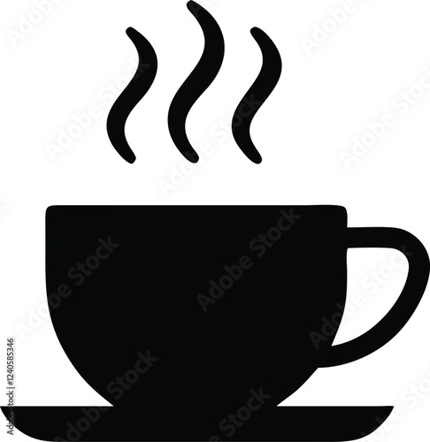Coffee cup simple icon. Vector