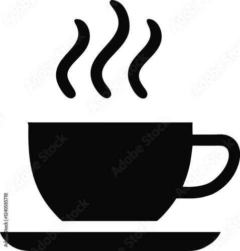 Coffee cup simple icon. Vector