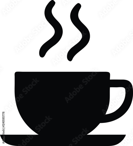 Coffee cup simple icon. Vector