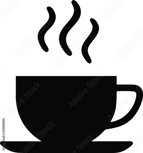 Coffee cup simple icon. Vector