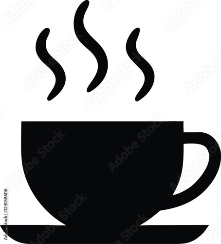 Coffee cup simple icon. Vector