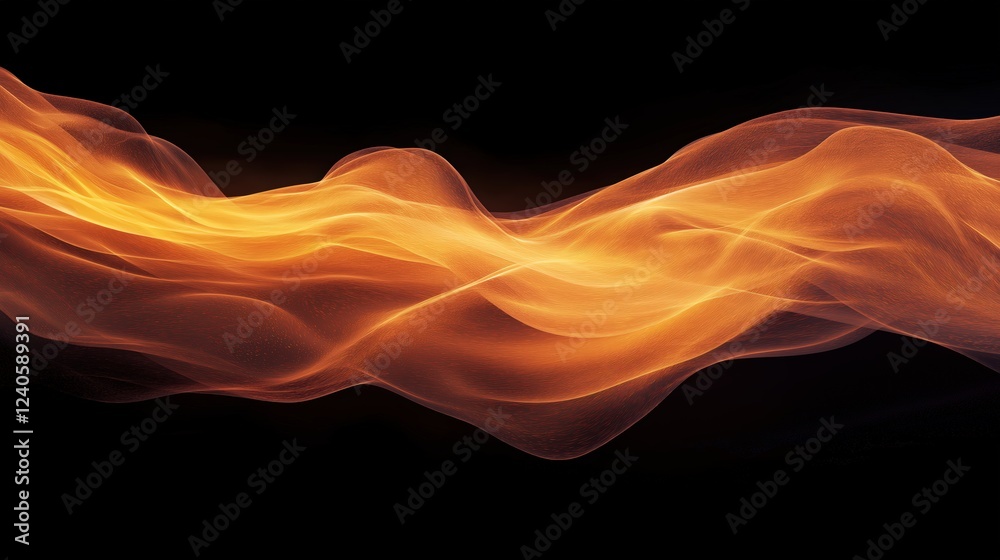 Obraz premium Fiery Orange Wave Abstract Particle Background