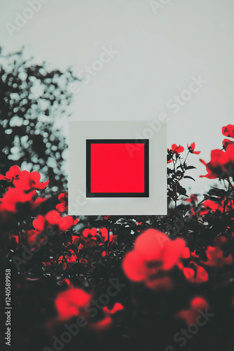 Collage featuring geometric shapes and flowers with a close-up of a pixelated coin design photo