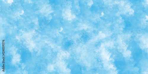 Grainy and grunge blue powder explosion on white background, blue cloud textured and sky white clouds background with blurred and grunge stains, Abstract old grunge smoke cloud texture.