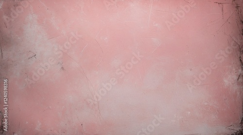 Bright pastel pink abstract textured erroded wall background. Grunge concrete texture wallpaper design. Blank dusty paper pattern light backdrop.	 photo