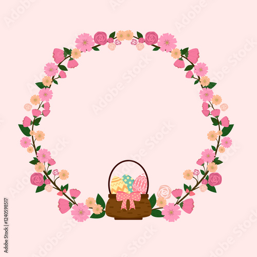 Spring Floral Easter Wreath to Elevate Your Designs for Invitations and Decorations