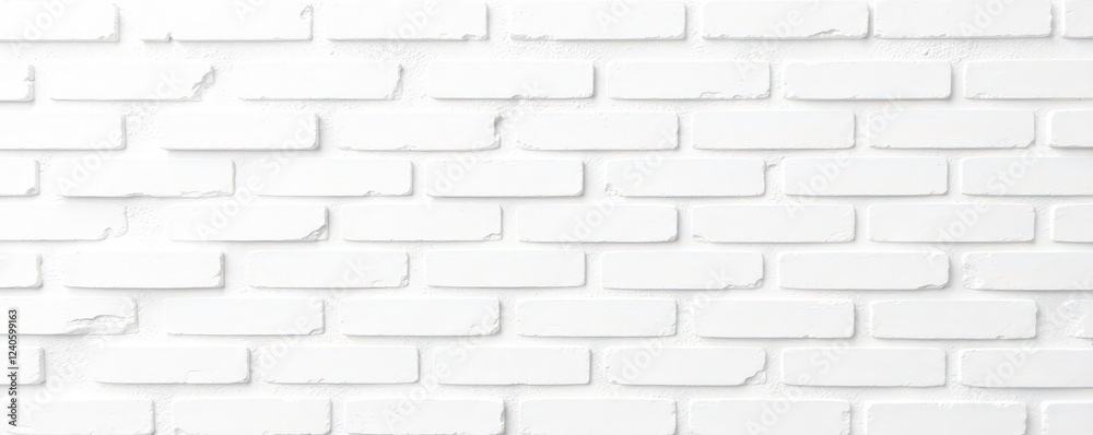 Obraz premium Clean white brick wall texture Ideal minimalist backdrop , website background, exterior