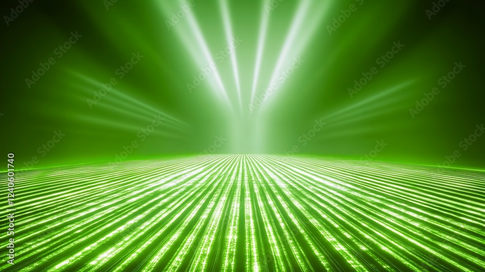Obraz premium Green light streaks, empty space