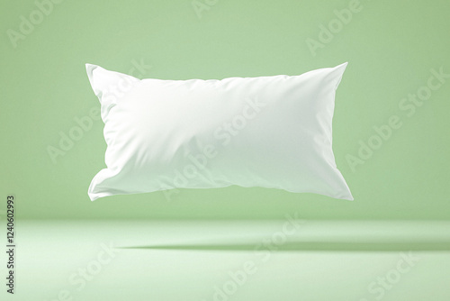 White Pillow on Pale Green Background