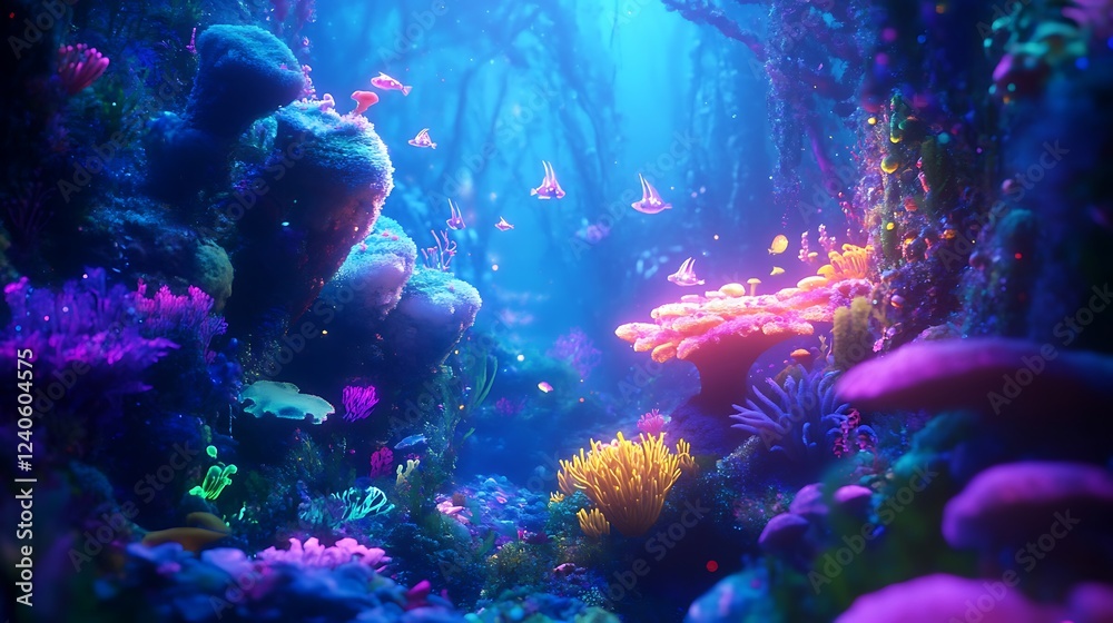 custom made wallpaper toronto digitalUnderwater Scene with Vibrant Coral Reef and Fish