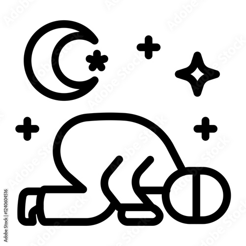 This Sholat icon is suitable for Ramadan Islamic event etc