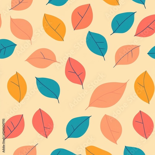 Wallpaper Mural Colorful Autumn Leaves Seamless Pattern Design Torontodigital.ca