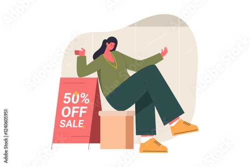 Shopping Frenzy Discount and Offers Illustration