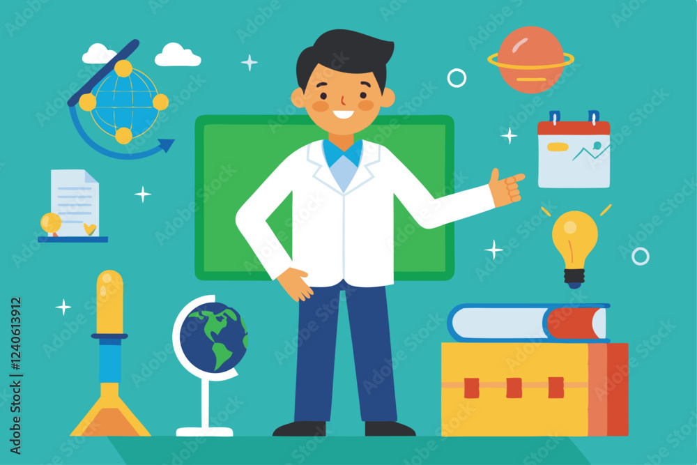 scientist in laboratory vector illustration scientist in laboratory vector illustration