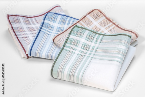 Obraz na płótnie Set of vintage stripped handkerchiefs for men. w salonie